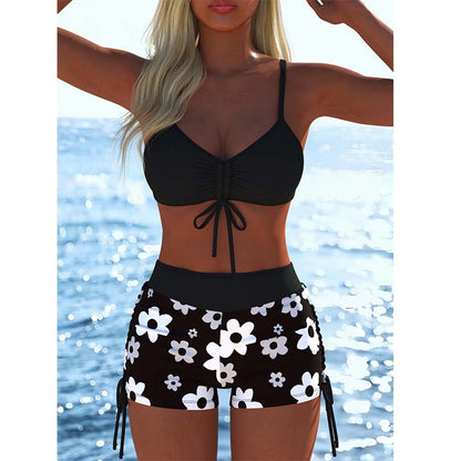 🩱 BEGRÄNSAT ERBJUDANDE: 50% RABATT! ✨ Dam Bikini Set – Snörning i Toppen, Boyshorts, Flera Stilar 🏖️