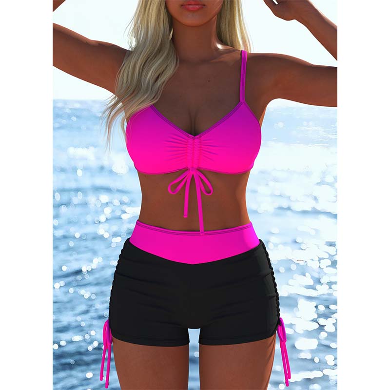 🩱 BEGRÄNSAT ERBJUDANDE: 50% RABATT! ✨ Dam Bikini Set – Snörning i Toppen, Boyshorts, Flera Stilar 🏖️