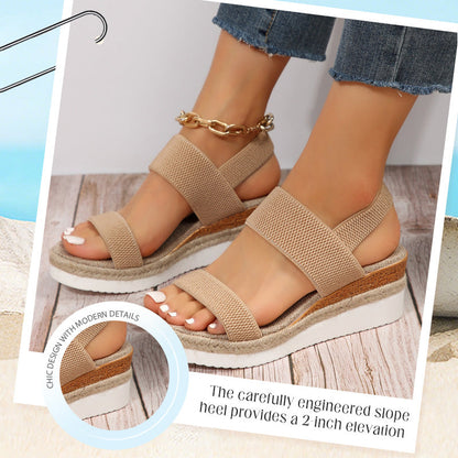 💕Damsandaler med vävda elastiska remmar och tjock botten🔥 Snygga nog att klä upp sig i. Bekväma nog att bära hela dagen 👡