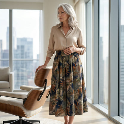👖🌸 Svalkande capribyxor med vida ben och elastisk midja – sval komfort hela sommaren 🌿