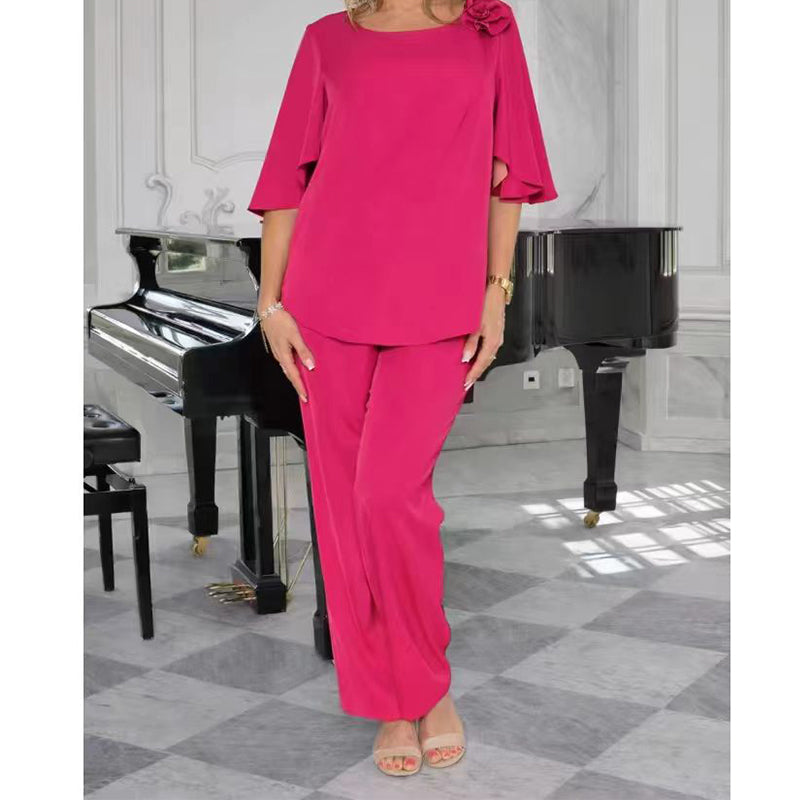 ☁️Elegant enfärgat tvådelat set för kvinnor🌸Mjukt, smickrande och riktigt elegant 😍