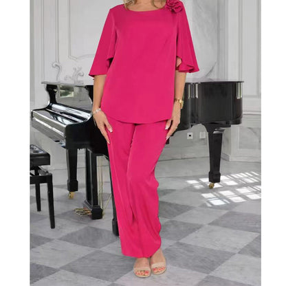 ☁️Elegant enfärgat tvådelat set för kvinnor🌸Mjukt, smickrande och riktigt elegant 😍